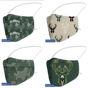 Four NBA Milwaukee Bucks Adult Face Masks